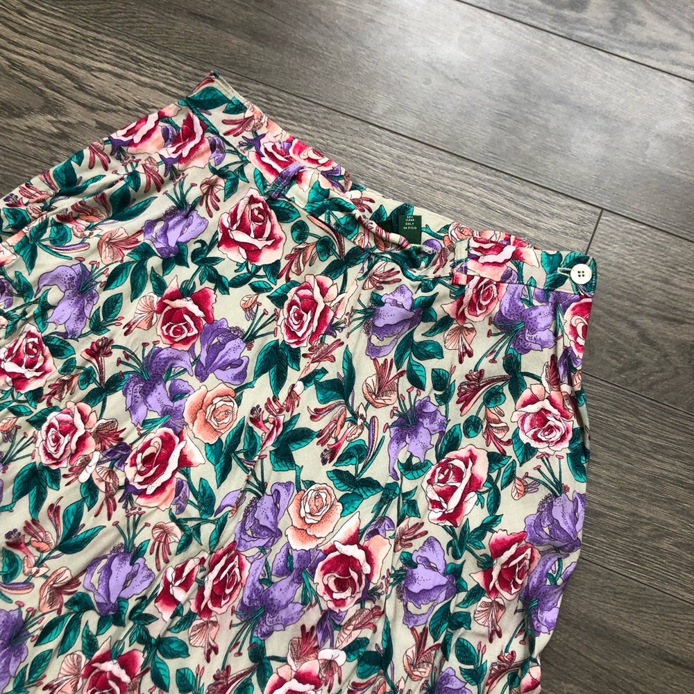 Hunt Club Floral A-Line Skirt - Red, Purple, Green